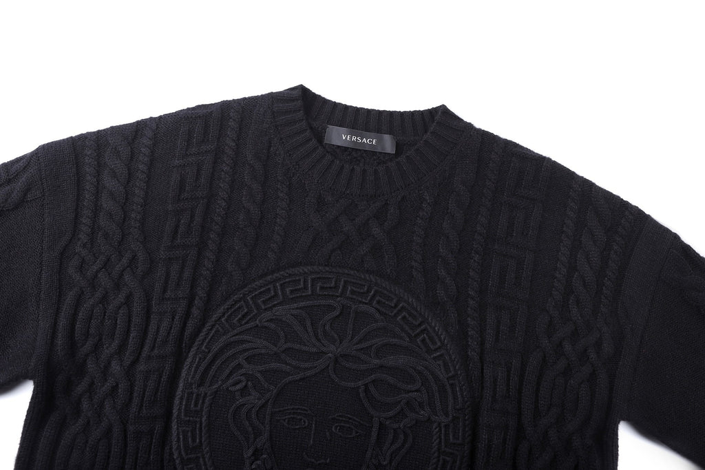 Versace 25SS Crew Neck Jacquard Embroidered Sweater