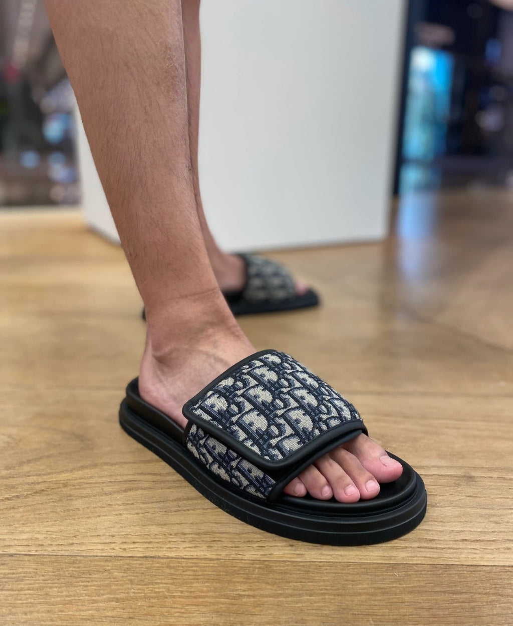 Christian Dior H-Town Oblique Platform Slides