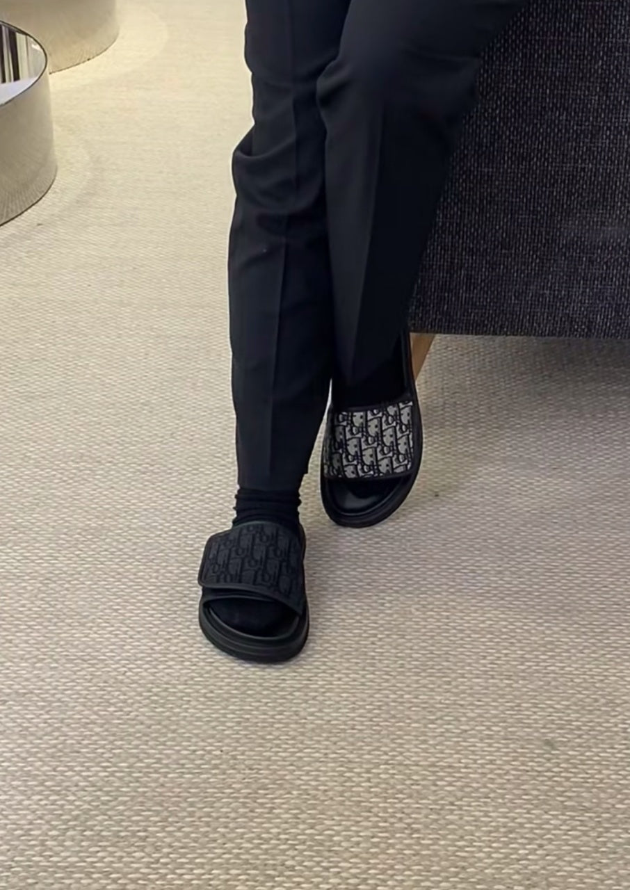 Christian Dior H-Town Oblique Platform Slides