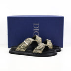 Christian Dior Aqua Denim Lettering Flip Flops