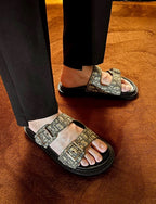 Christian Dior Aqua Denim Lettering Flip Flops