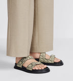 Christian Dior Aqua Denim Lettering Flip Flops