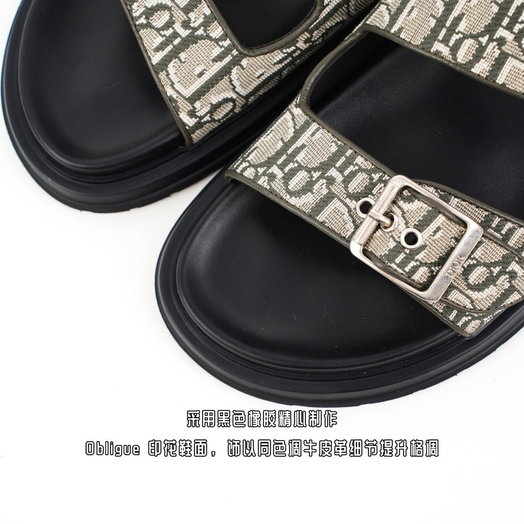 Christian Dior Aqua Denim Lettering Flip Flops