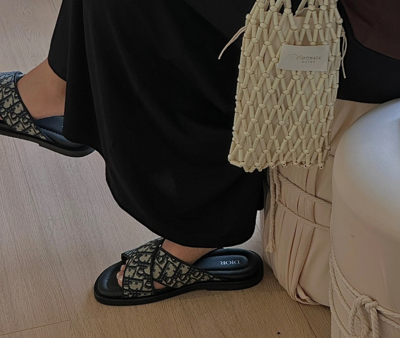 Christian Dior Alias Sandals Beige Black