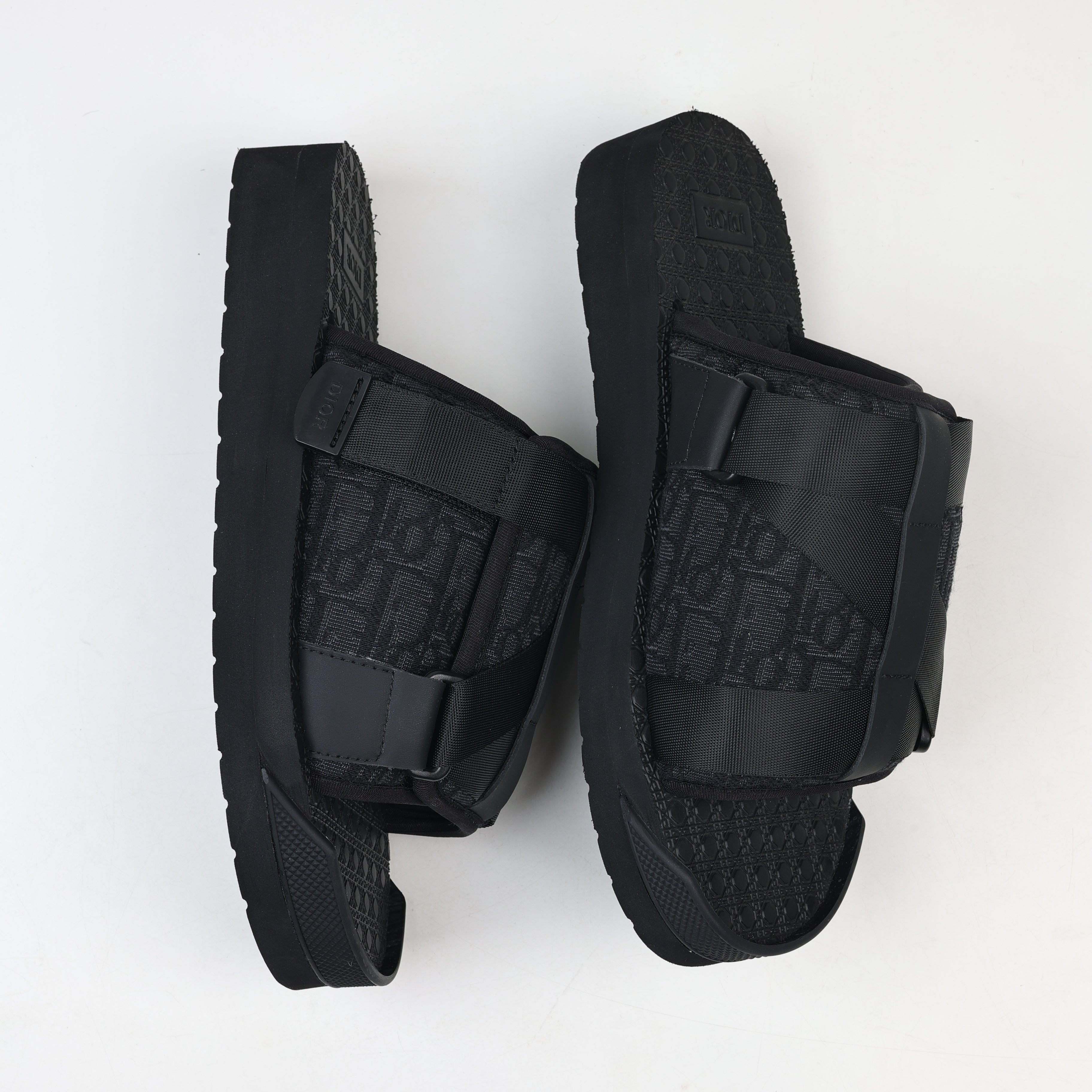 Christian Dior Alpha Oblique Closed-Toe Slippers Black