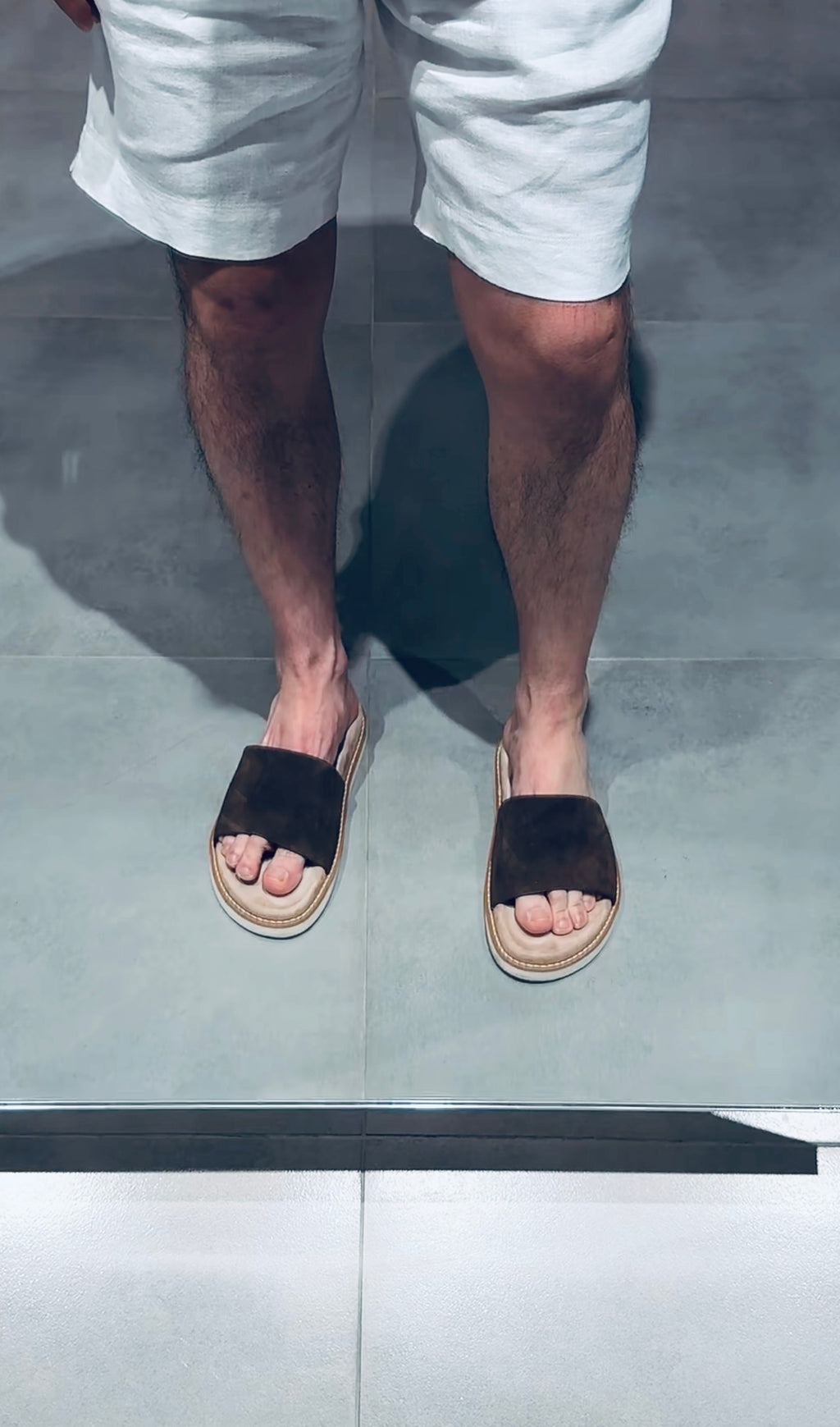 Brunello Cucinelli Logo Suede Flip Flops