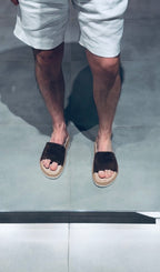 Brunello Cucinelli Logo Suede Flip Flops