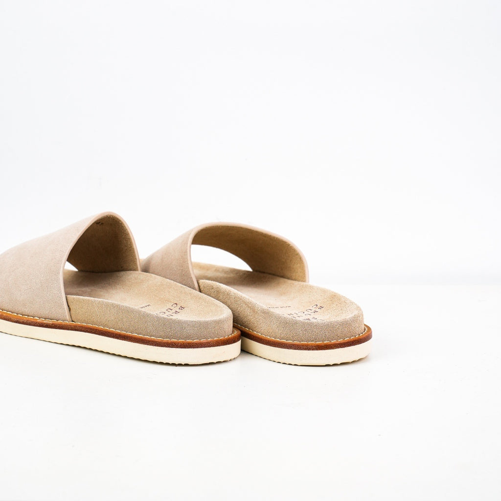 Brunello Cucinelli Logo Suede Flip Flops