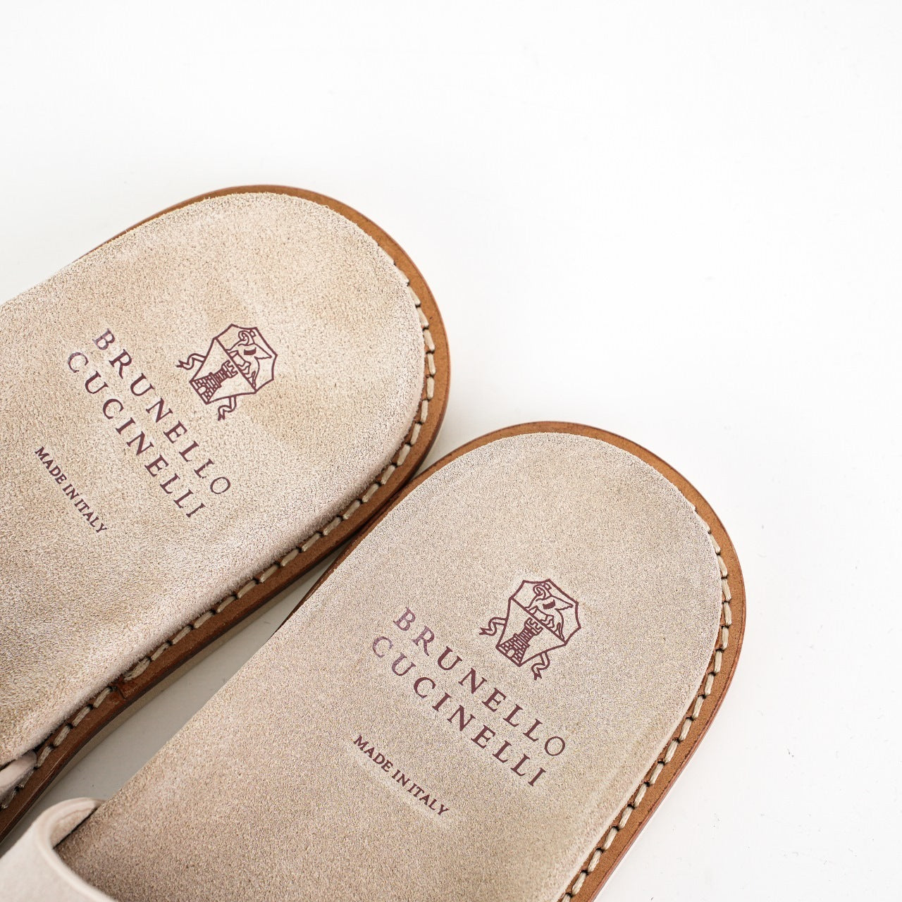 Brunello Cucinelli Logo Suede Flip Flops