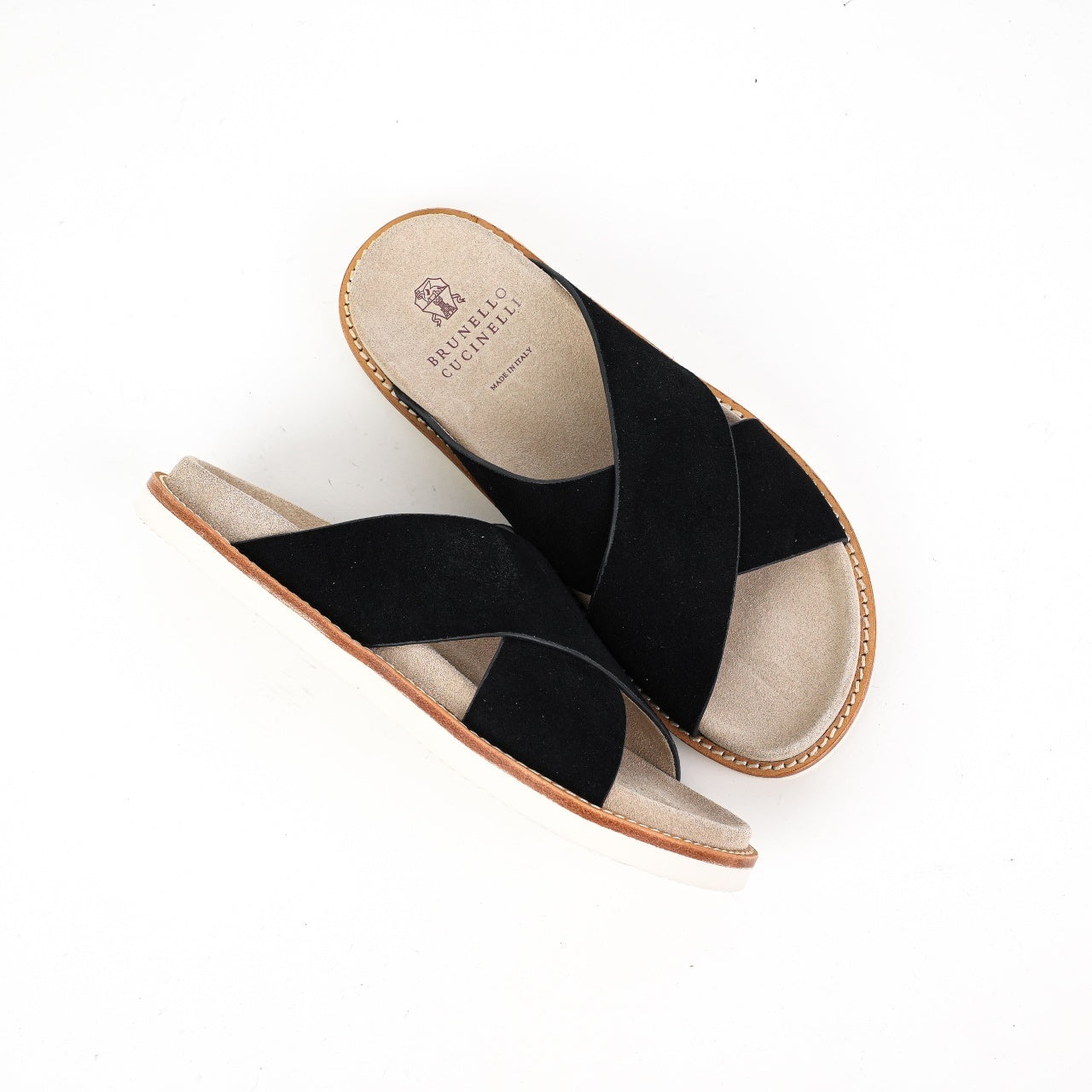 Brunello Cucinelli Logo Double-Breasted Slides