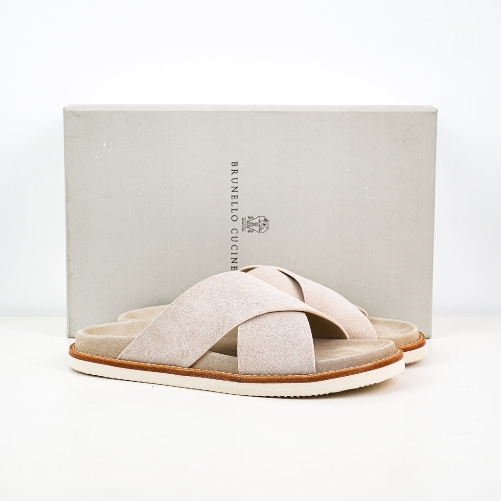 Brunello Cucinelli Logo Double-Breasted Slides