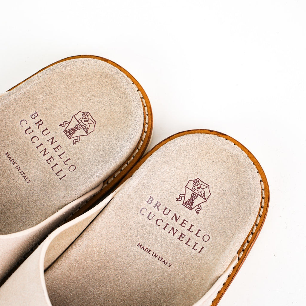 Brunello Cucinelli Logo Double-Breasted Slides