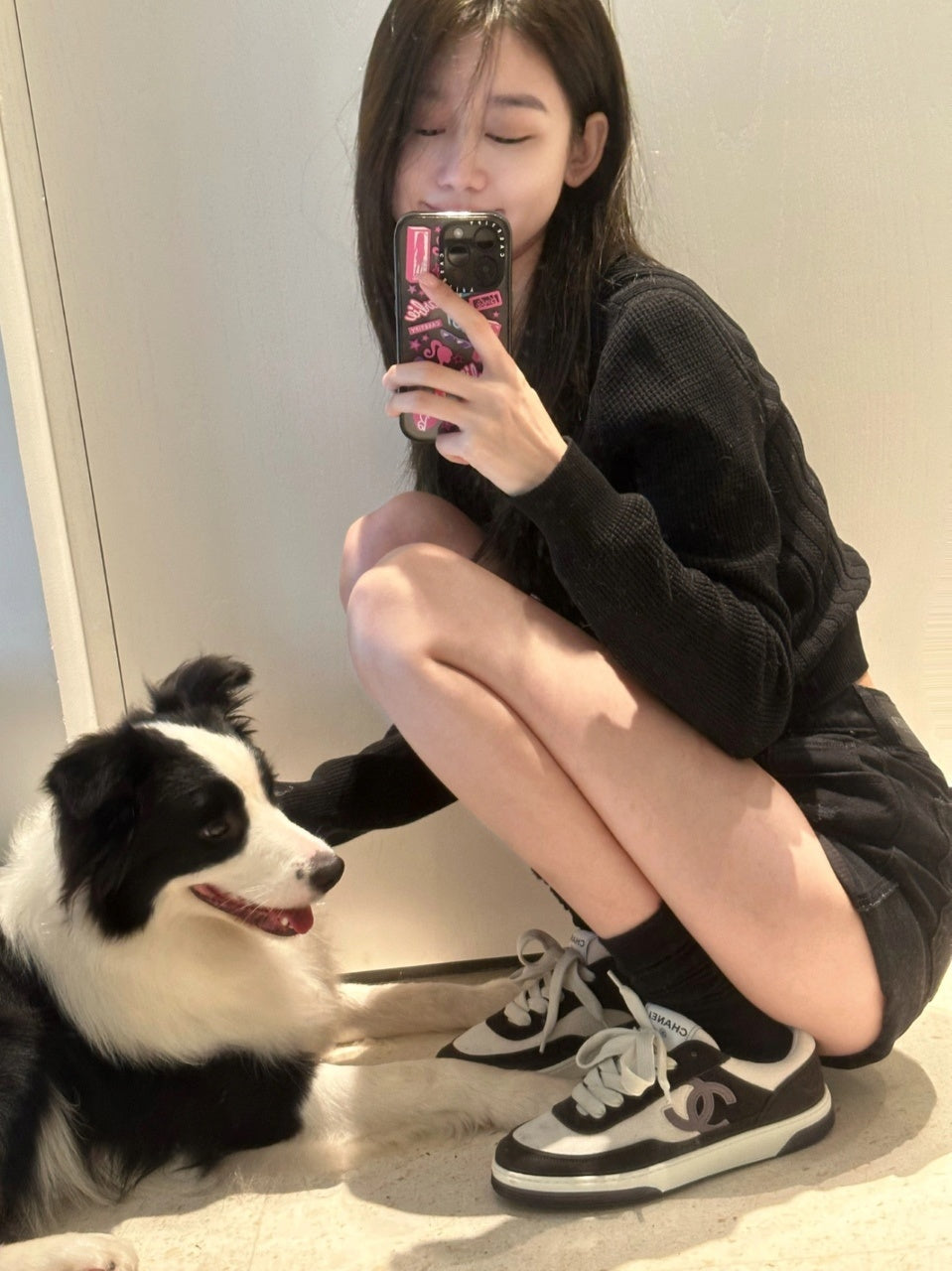 Chanel CC Panelled Suede Sneakers