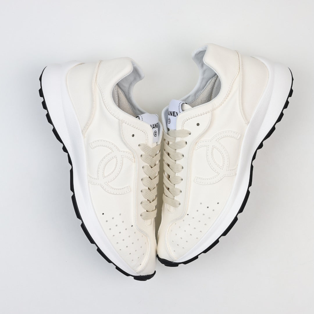 Chanel Interlocking CC Leather Sneakers