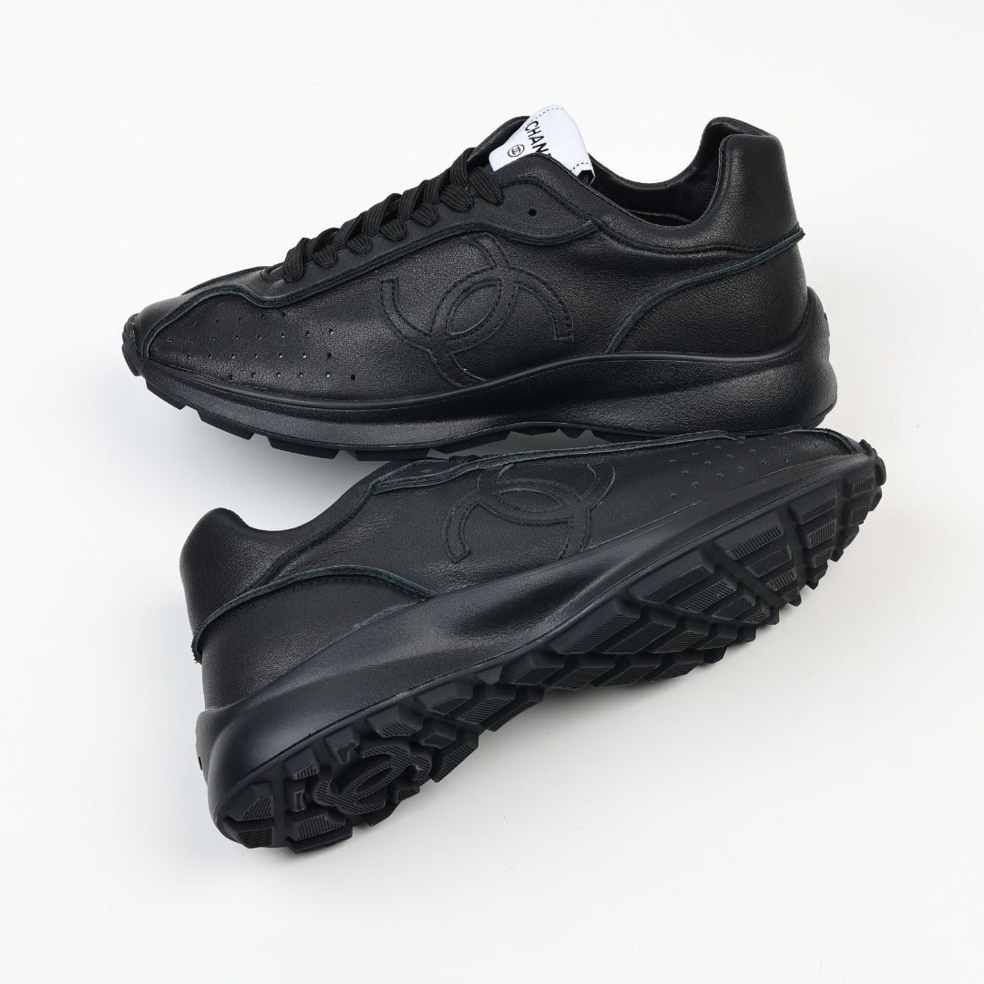 Chanel Interlocking CC Leather Sneakers