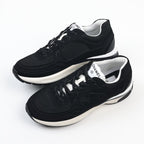 Chanel Black Fabric and Suede CC Sneakers