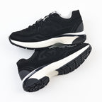 Chanel Black Fabric and Suede CC Sneakers