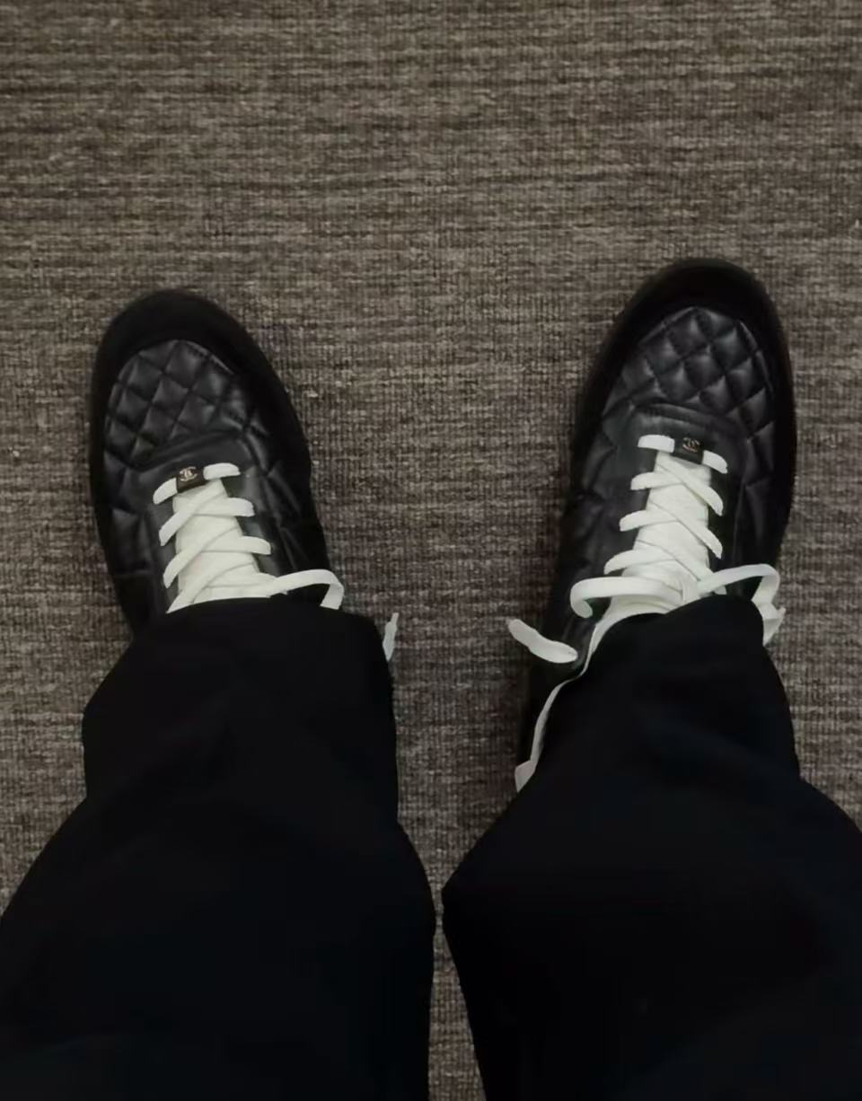 Chanel Calfskin & Suede Quilted Sneakers