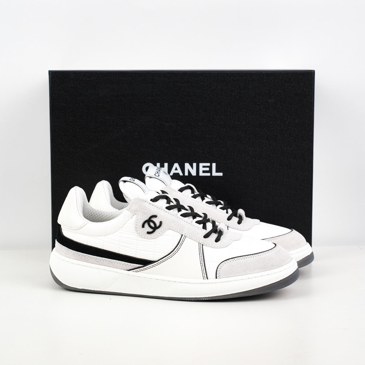 Chanel Suede Quilted Tennis Sneakers