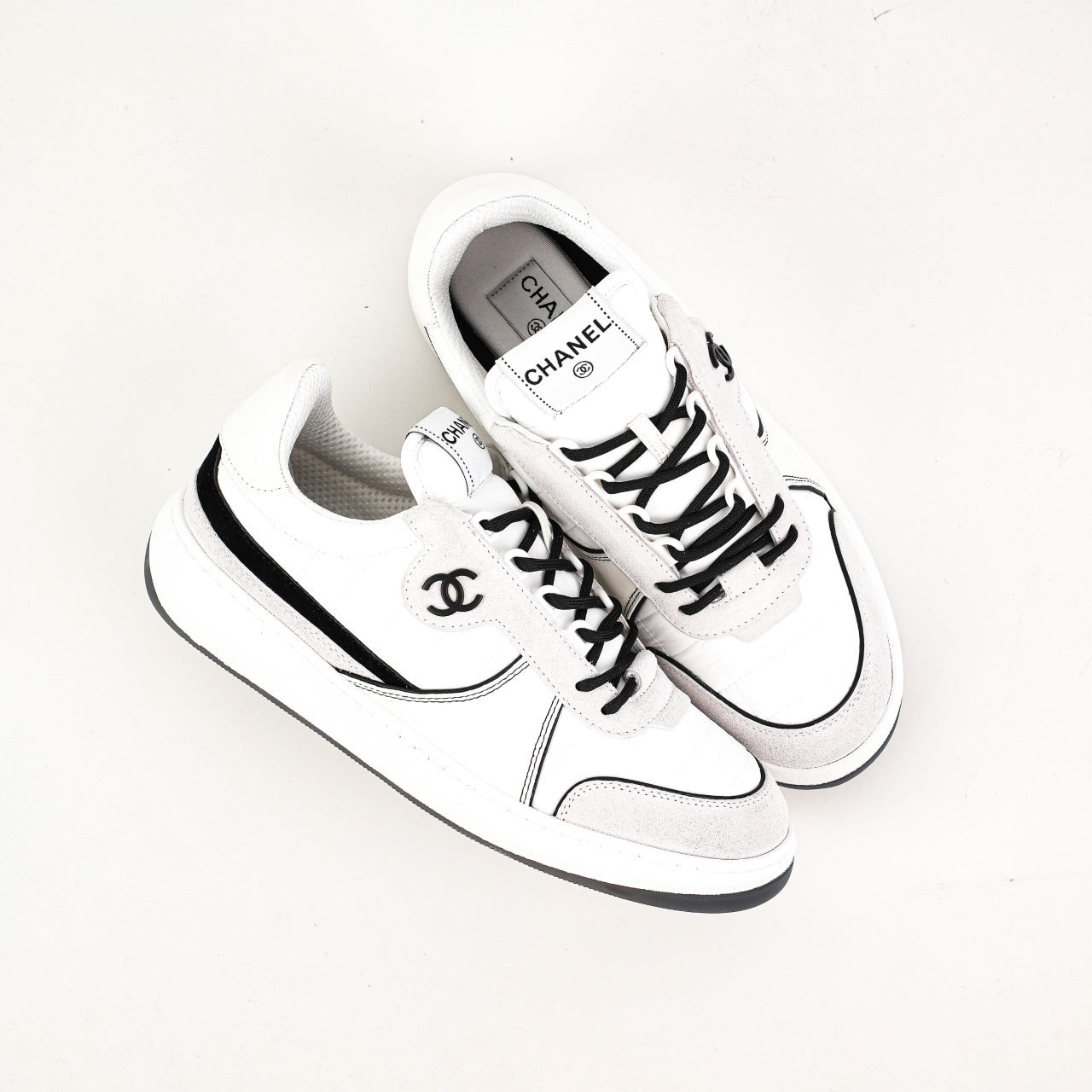 Chanel Suede Quilted Tennis Sneakers