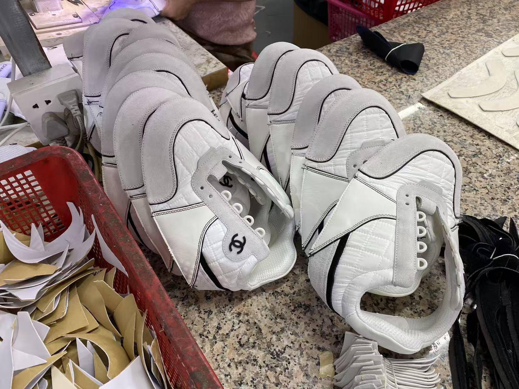 Chanel Suede Quilted Tennis Sneakers