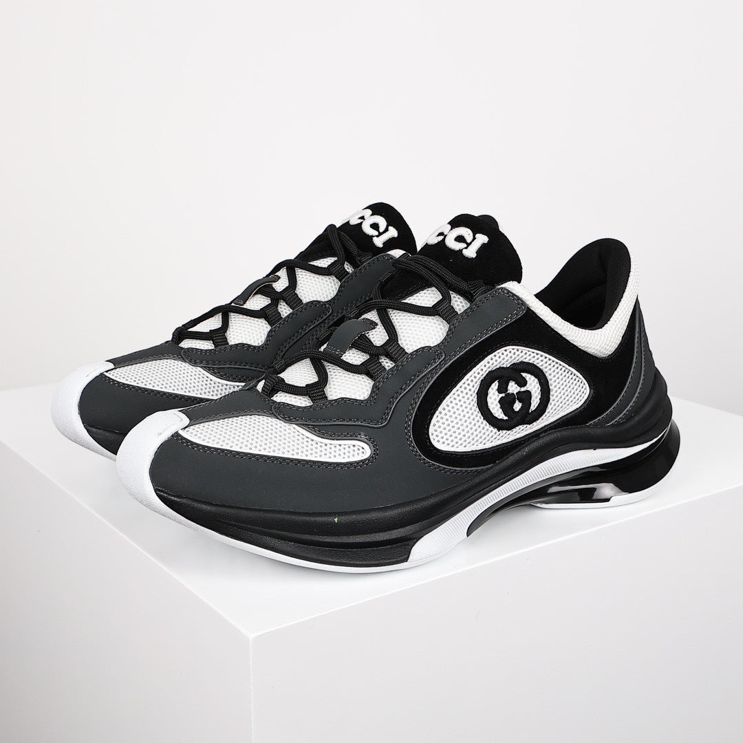 Gucci Run GG Suede and Mesh Sneakers