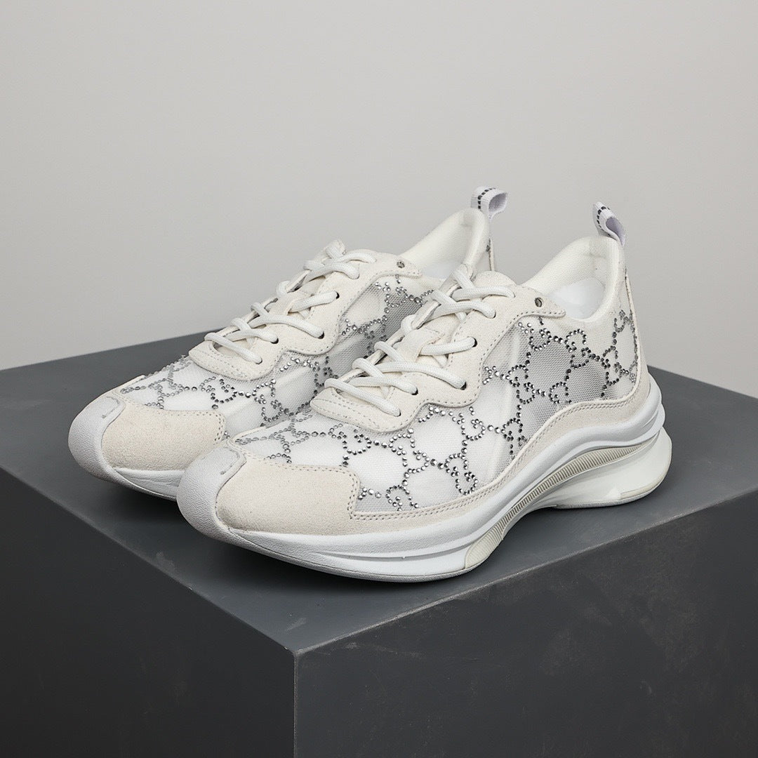 Gucci Run GG Suede and Mesh Sneakers