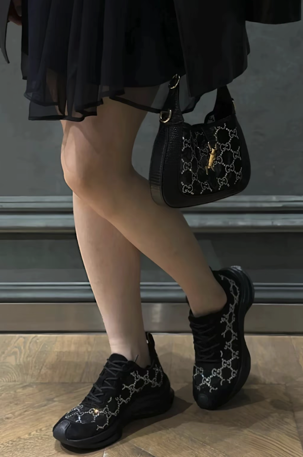 Gucci Run GG Suede and Mesh Sneakers