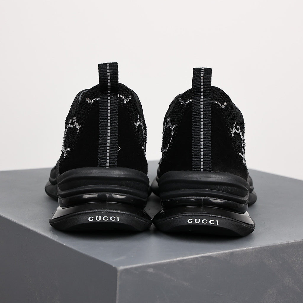 Gucci Run GG Suede and Mesh Sneakers
