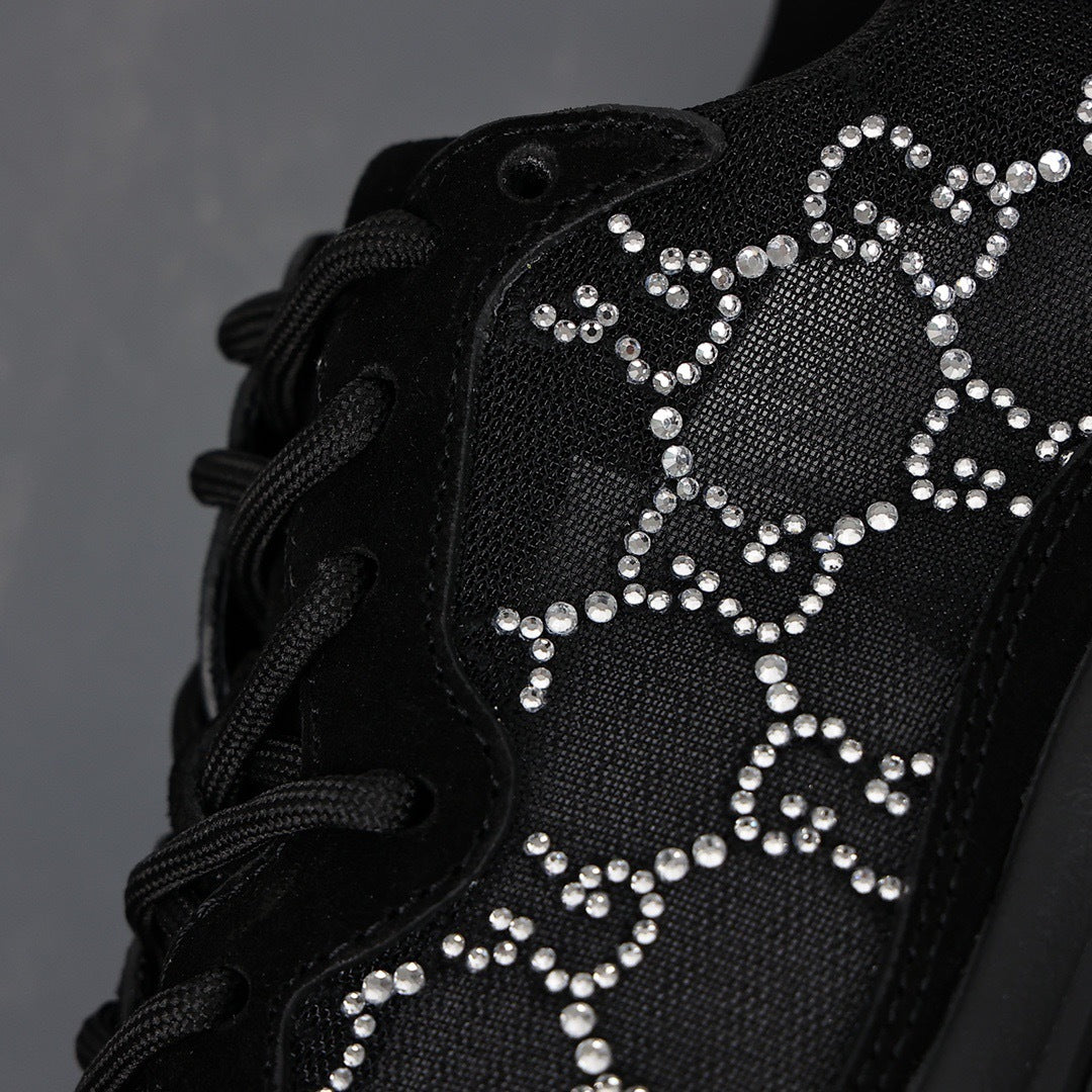 Gucci Run GG Suede and Mesh Sneakers