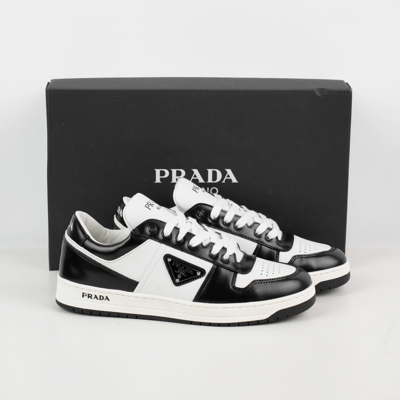 Prada Downtown Leather Sneakers