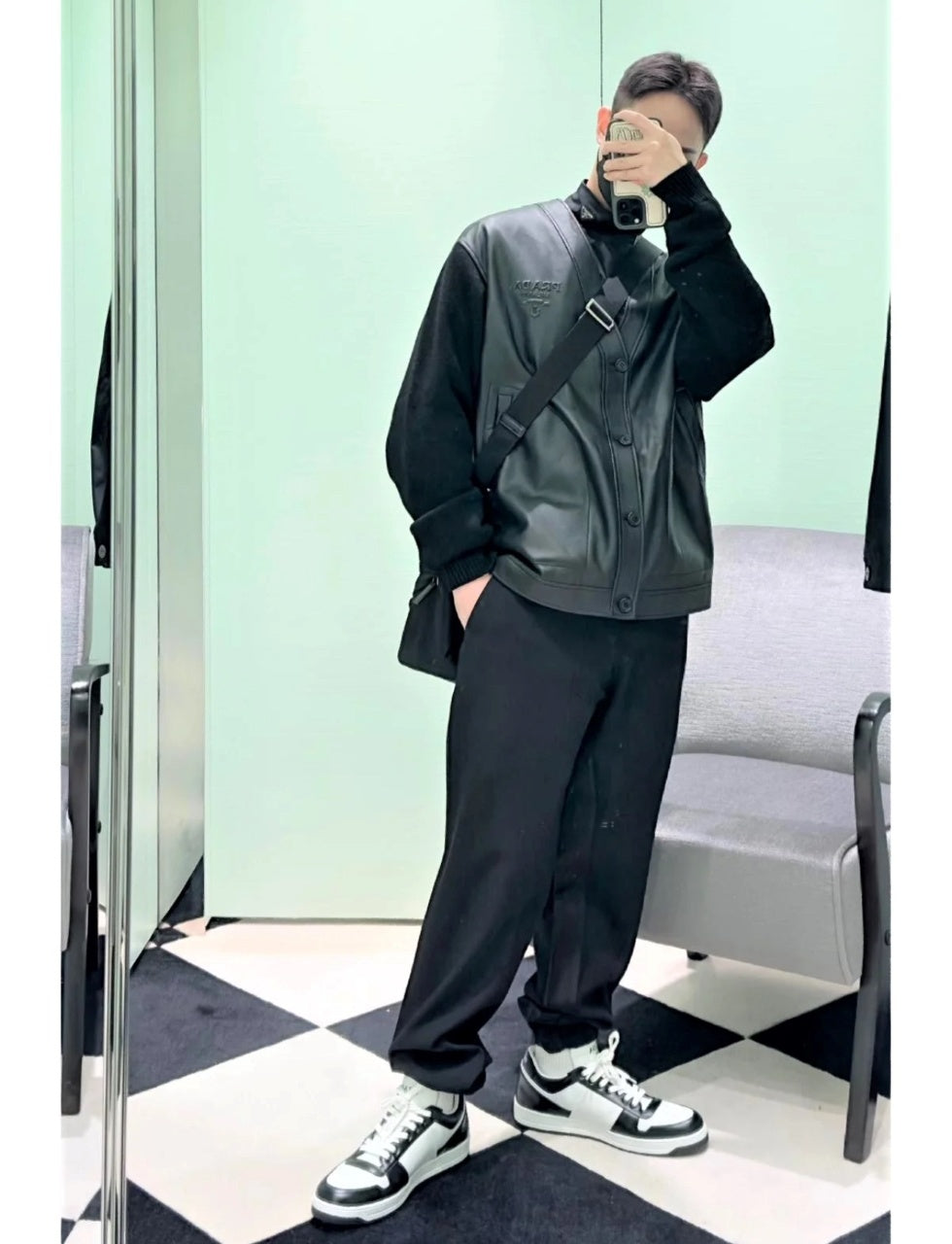 Prada Downtown Leather Sneakers