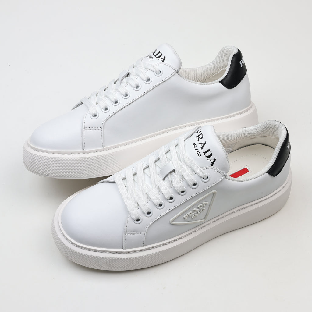 Prada Leather Platform Low-Top Sneakers