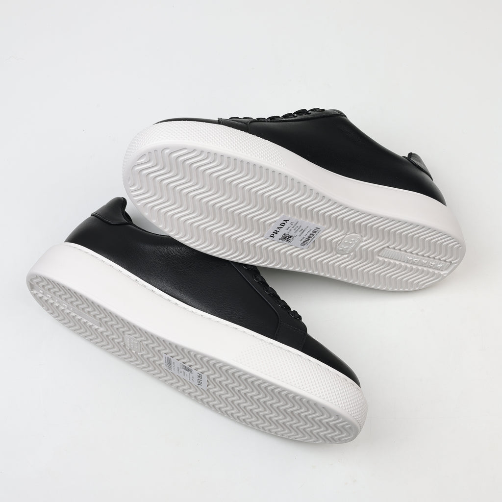 Prada Leather Platform Low-Top Sneakers