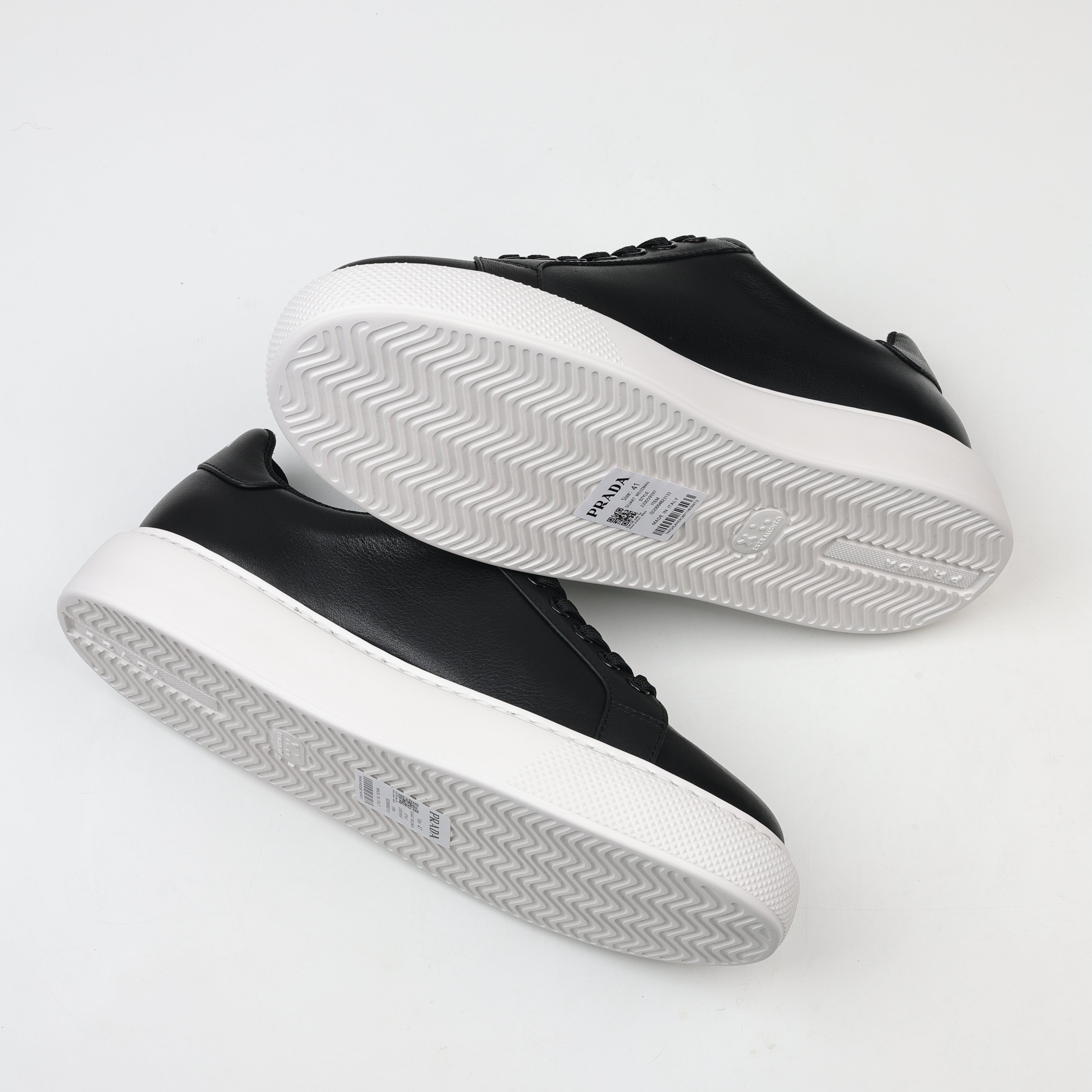 Prada Leather Platform Low-Top Sneakers