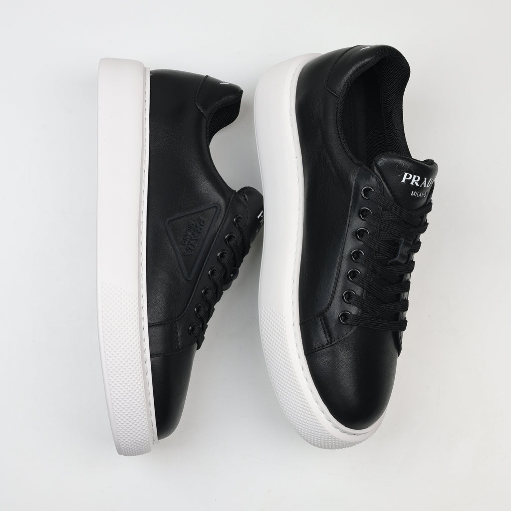 Prada Leather Platform Low-Top Sneakers