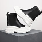 Alexander McQueen Tread Slick Two-Tone Leather Chelsea Boot