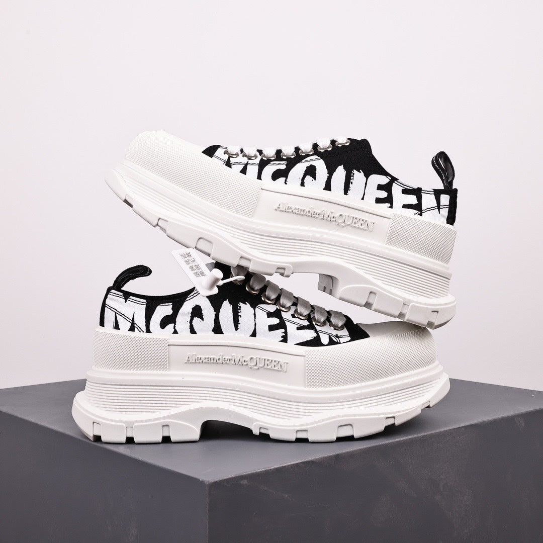 Alexander McQueen Tread Slick Low-Top Graffiti Sneakers