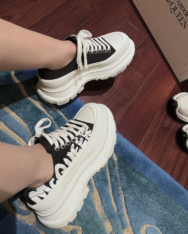 Alexander McQueen Tread Slick Low-Top Graffiti Sneakers