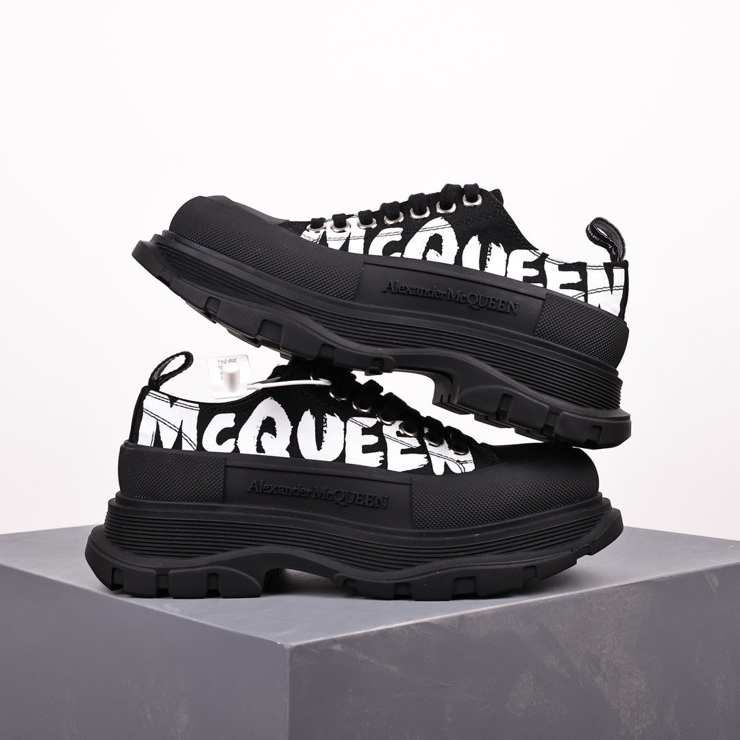 Alexander McQueen Tread Slick Low-Top Graffiti Sneakers
