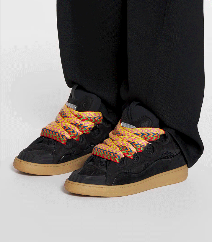 Lanvin Curb Suede Sneakers