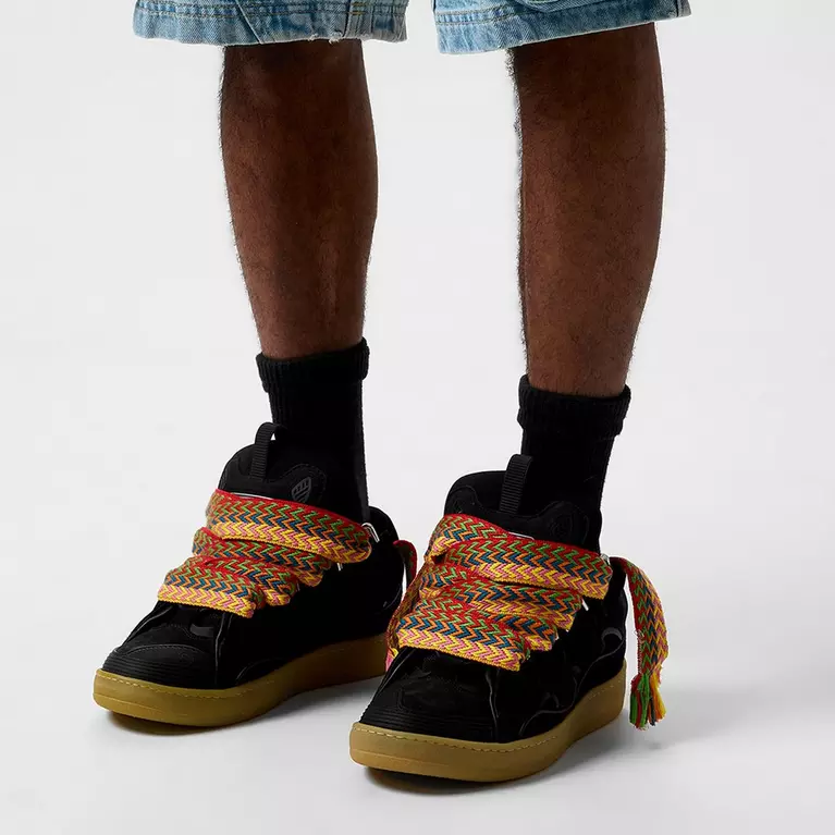Lanvin Curb Suede Sneakers