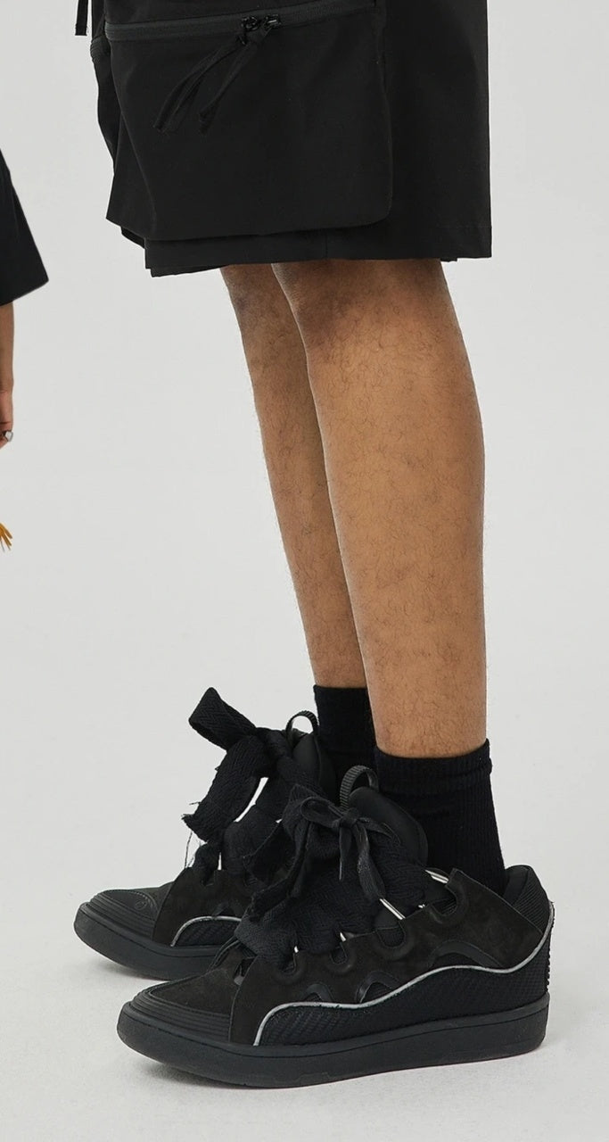 Lanvin Curb Suede Sneakers