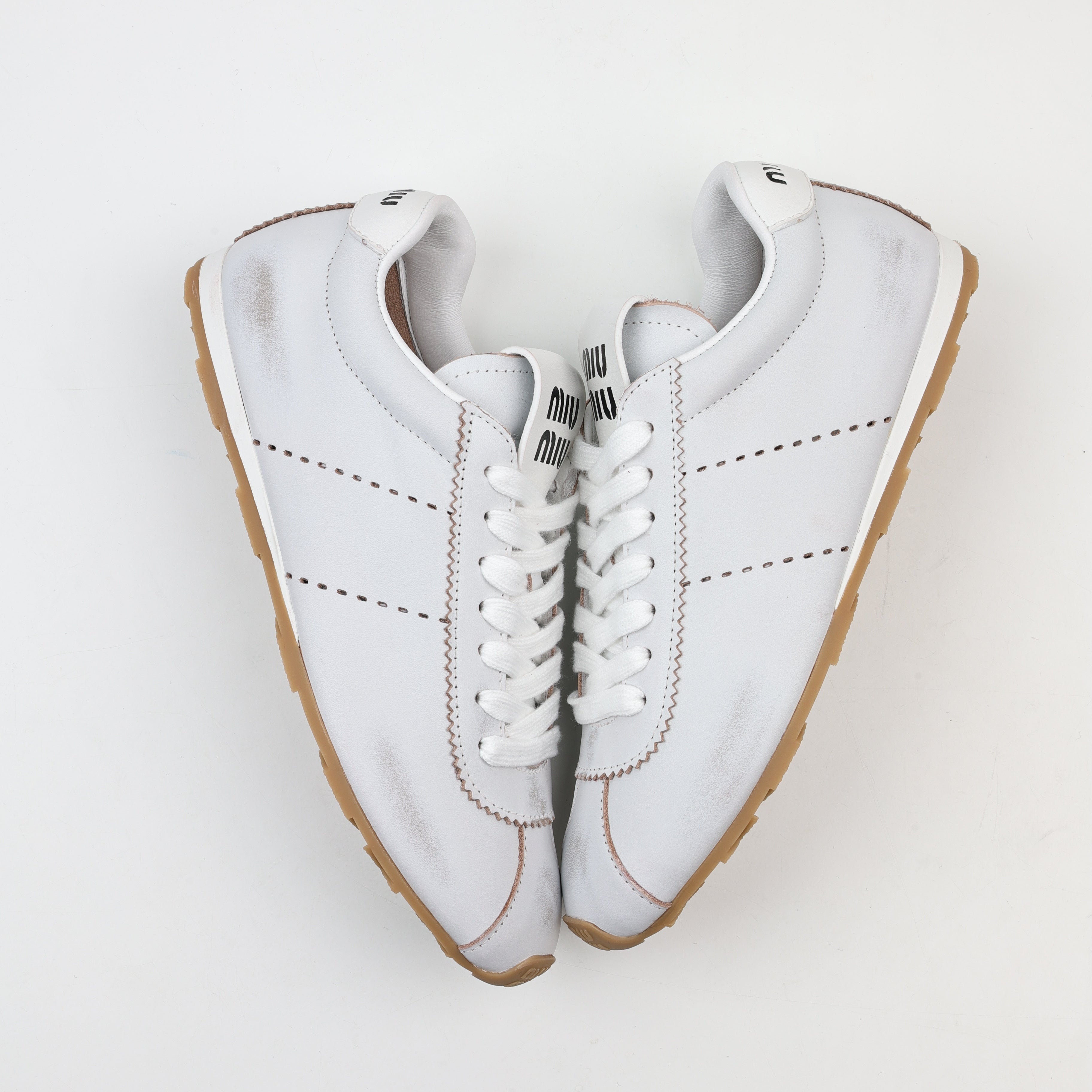Miu Miu Plume Nappa Leather Sneakers