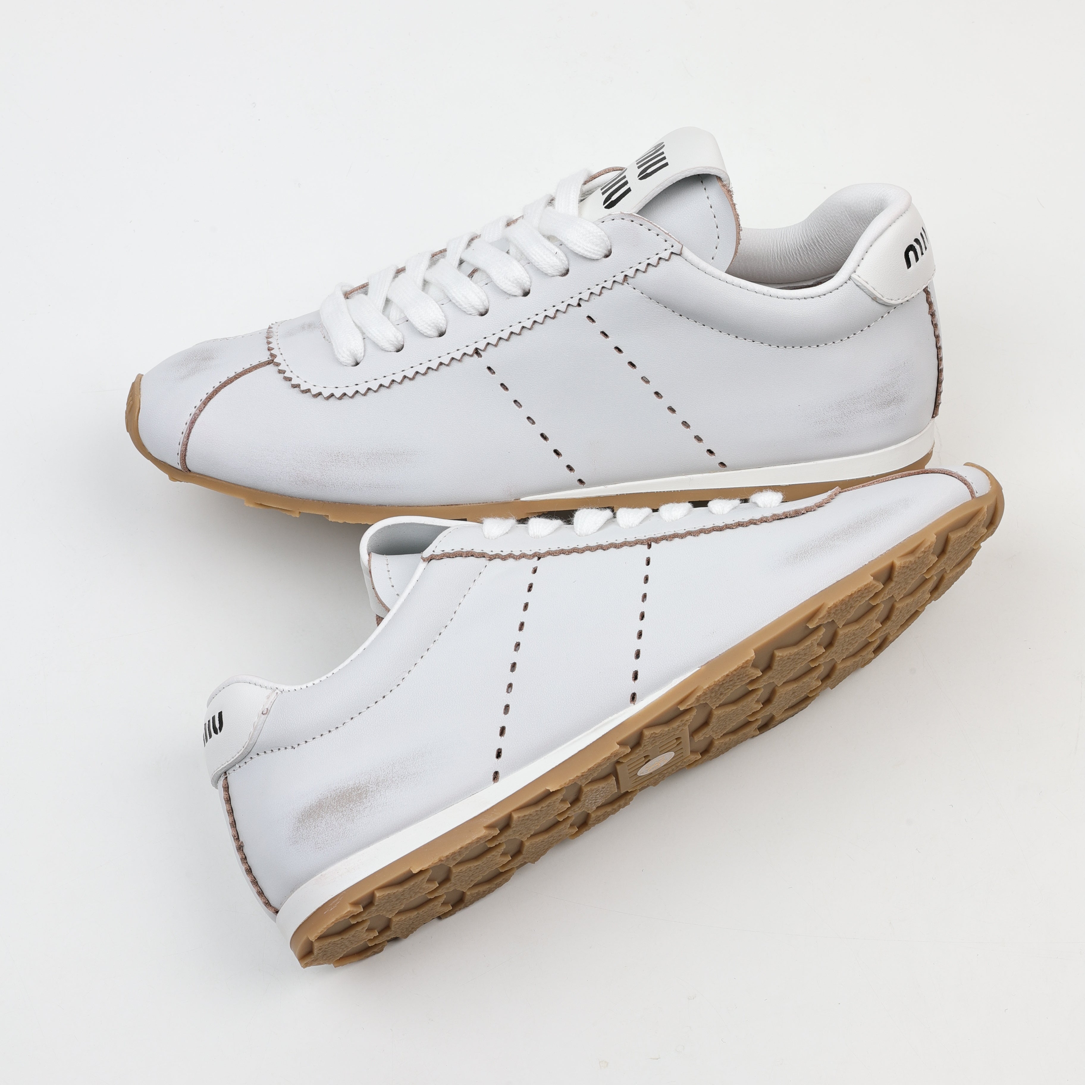 Miu Miu Plume Nappa Leather Sneakers
