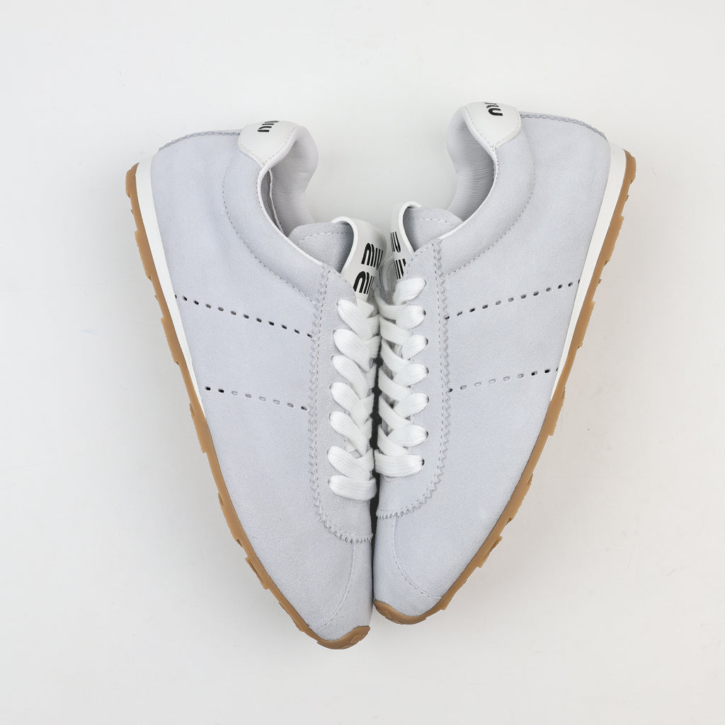Miu Miu Plume Mordoré Calfskin Low Top Sneakers