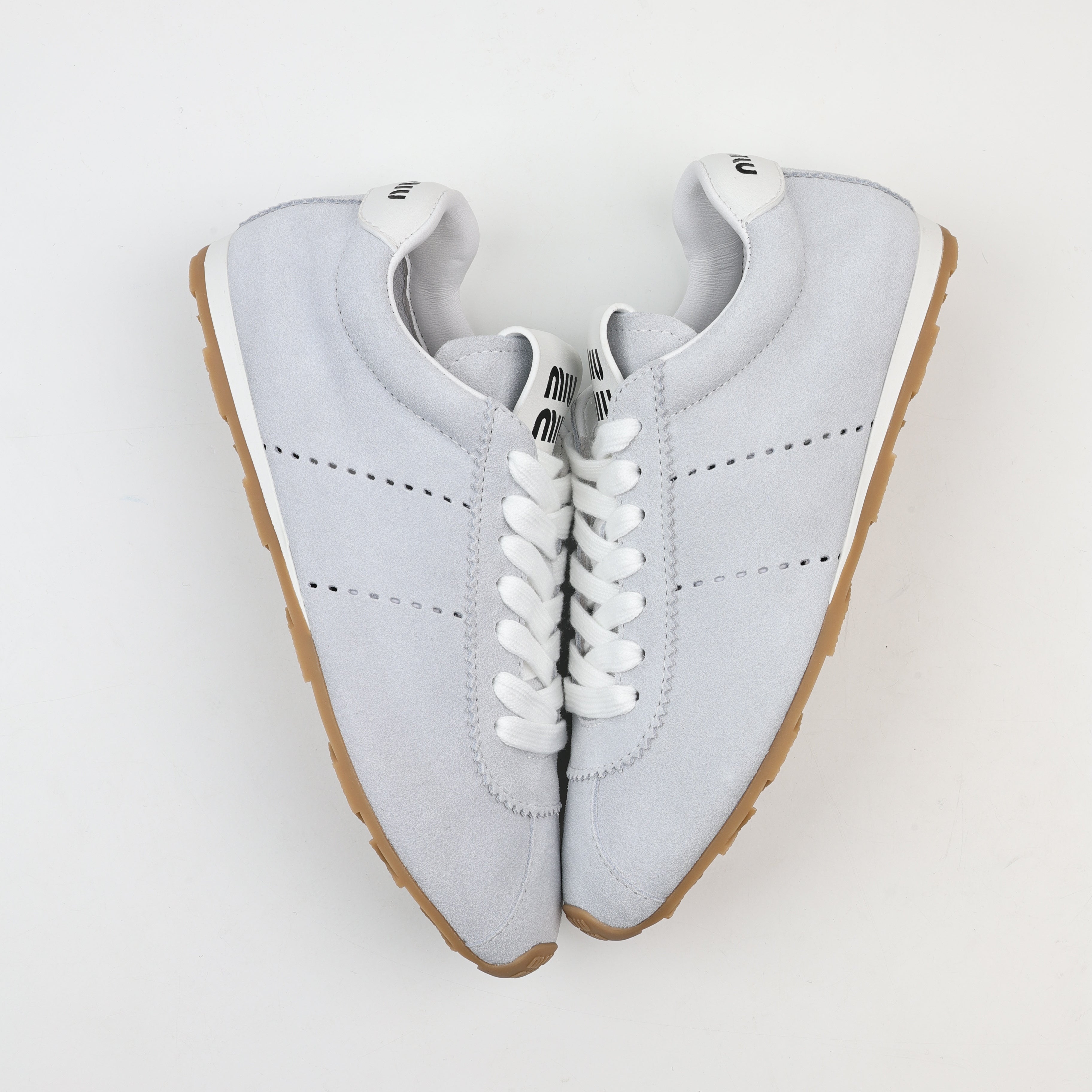 Miu Miu Plume Mordoré Calfskin Low Top Sneakers