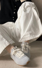 Miu Miu Plume Mordoré Calfskin Low Top Sneakers