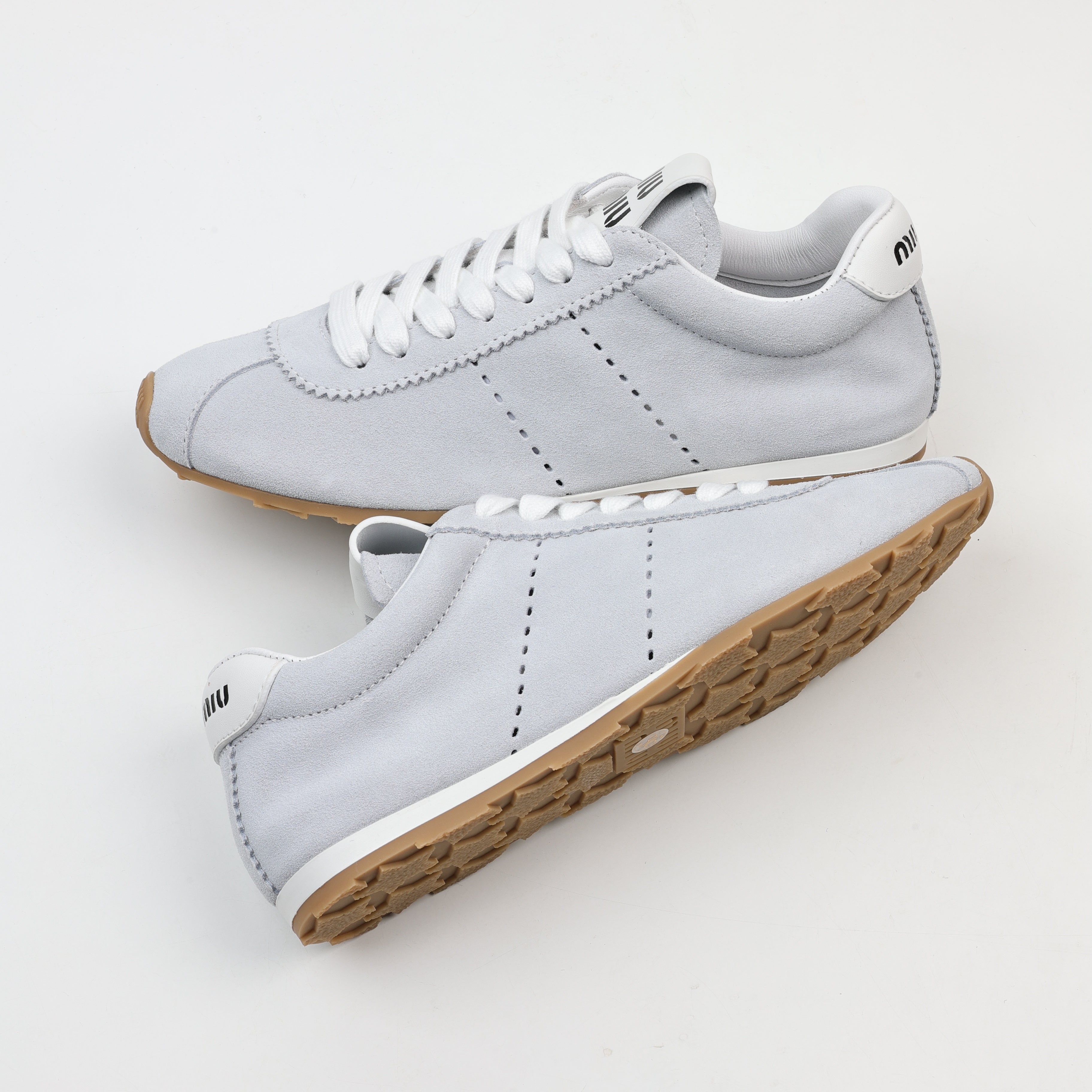 Miu Miu Plume Mordoré Calfskin Low Top Sneakers