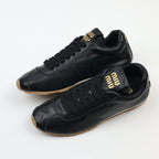 Miu Miu Plume Mordoré Calfskin Low Top Sneakers